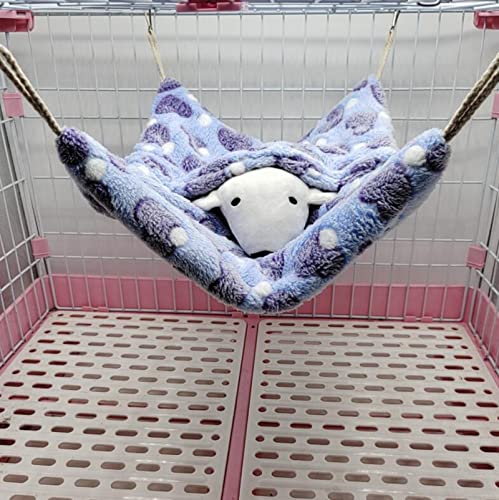 ISMARTEN Small Animal Hanging Hammock, Pet Hanging Nap Sack Sleep Bag Bed, Cage Hammock Beds for Ferret Guinea-Pig Sugar Glider Hamster Rat Mice Chinchilla Flying Gerbil and Squirrel (Purple) - color: Purple