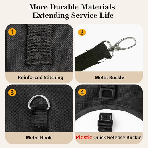 Hay Bags for Goats, 27.5" x 17.5" x 9.8" Hay Feeder, Plastic Release Buckle | Portable & Slow Hay Feeder for Goats, Adjustable Hanging Strap, Waterproof Lining, 800D Oxford Cloth, Sheeps, Small Horses - color: 1 Pc without storage bag