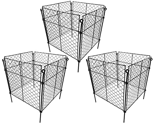 3 Pack Plant Protectors from Animals, 12Pcs 1" Mesh DIY Plant Cages 13.8"x13.8"x12", Metal Garden Animal Barrier with Stakes, Keep Rabbits & Chipmunks Out for Vegetables, Shrubs & New Plants - size: （13.8"L x 13.8"W x 12"H）3 Packs