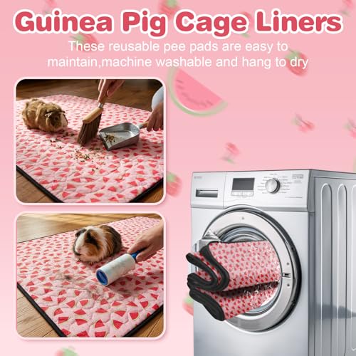 2 PCS Guinea Pig Cage Liner, Reusable Waterproof Guinea Pig Liner, Washable Small Animals Bedding, Super Absorbent Pet Pee Pads Guinea Pig Mats, Rabbit Mats for Cages (42 * 56 inch) - size: 42*56 inch 2pack