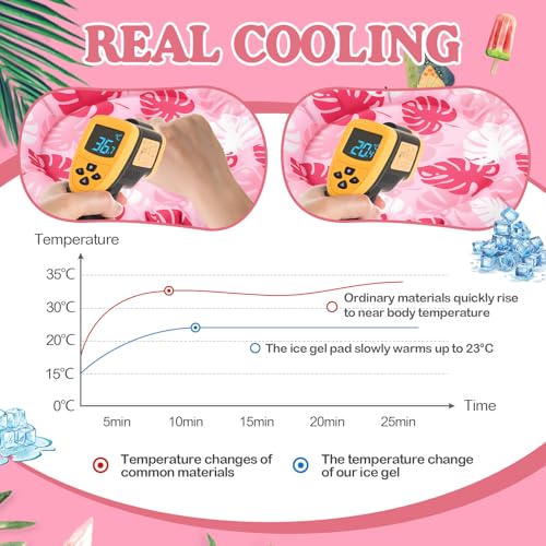 Drydiet Pet Cooling Mat for Cats & Small Dogs, Gel Pad, Washable, 20.1 in | No water or refrigeration needed; washable, scratch-resistant gel mat keeps cats and small dogs cool indoors or outdoors. - color: Pink