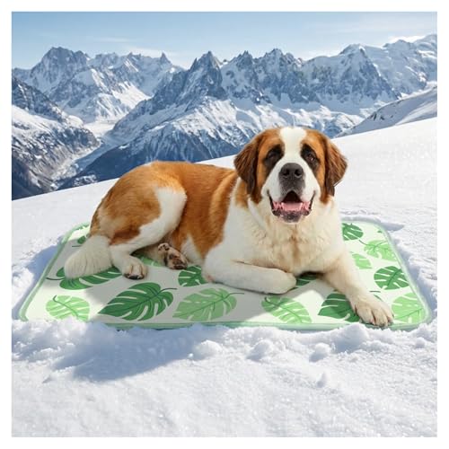 Cooling Mat for Dogs,Stylish Patterns,Self Cooling Indoor Outdoor | Instant Cooling,No Gel,100%Non-Toxic,Claw-Proof,Anti-Slip,Washable,for dog creat,dog bed,Leaf XL - color: Leaf, size: 43"x32"(X-Large)