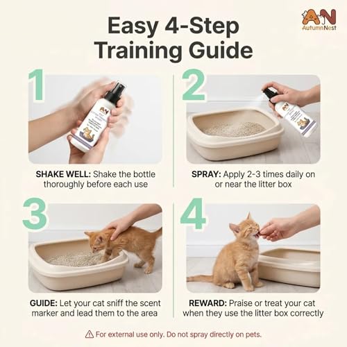 Cat Litter Training Spray, 2 Pack, 300ml Litter Box Attractant Spray | 2-pack attractant helps guide cats and kittens to the litter box during training, retraining, and new-home transitions. - color: 2 pack Cat Litter Training
