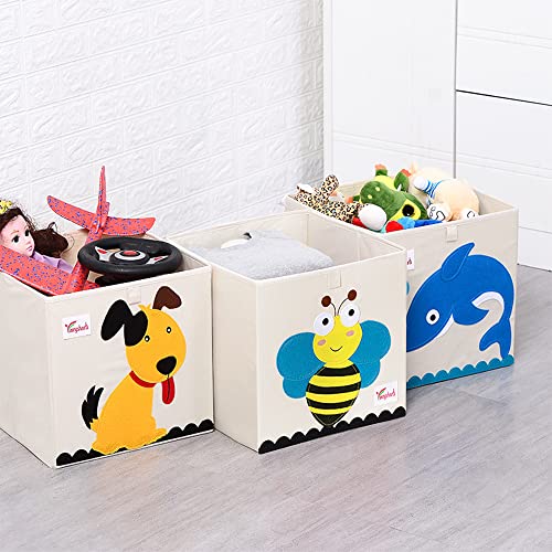 SITAKE 2Pcs Foldable Animal Toy Storage Box, 13” Organizer Baskets for Home