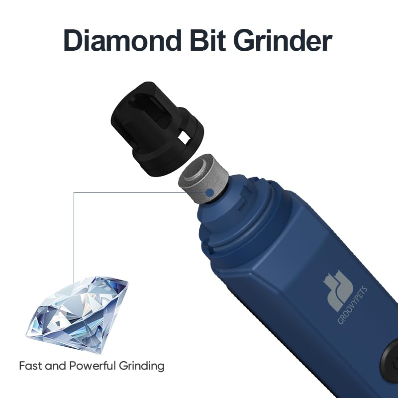 Ultra Quiet Electric Pet Nail Grinder with LCD Display, Dual LED Lights, USB Rechargeable, Midnight Blue