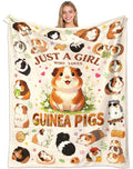 Guinea Pig Blanket Gifts Soft Flannel Guinea Pigs Throw Blanket Funny Themed Stuff Merch for Couch Bed Travel 50"x40" - color: Beige Guinea Pig