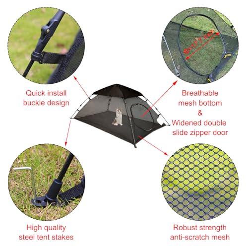 AICHIFAN Mini Cat Tent for Outside Playpen Pop Up Indoor Pet Cat Enclosures Portable Sunshade and Anti-UV Cat Playhouse for SUV Pickup Truck (Play Tents for Cats and Small Animals) - Outside Habitat