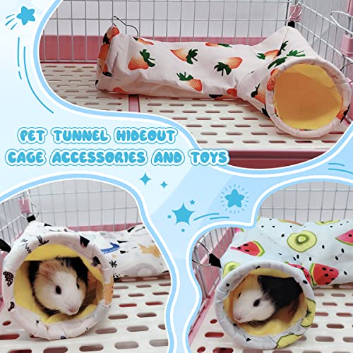 Guinea Pig Rat Corner Tunnel & Tubes Bunkbed Hammock, Guinea Pig Hideout for Small Pet Hedgehog Piggy Hamster Hide(1. Hammock&Tunnel-Dinosaur) - color: 1. Hammock&Tunnel-dinosaur