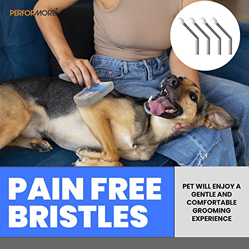 Performore Pet Grooming Brush, Self Cleaning Slicker Brush with Stainless Steel Wire Bristles for Dogs and Cats, Shedding Grooming Tools for Fur Pets Hair Brush