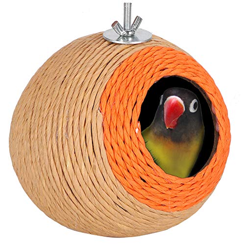 Hand Made Woven Bird Nests,Dove Nesting Box,Morning Dove Nesting Box,Coconut Shell Hatching Nesting Cage Cave for Parrots Hamster