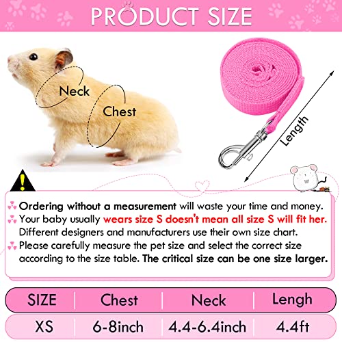 SATINIOR 2 Sets Guinea Pig Harness and Leash Adjustable Soft Mesh Harness Bell No Pulling Comfort Vest for Baby Ferret Rats Hamster Bunny Rabbit Chinchilla and Small Pet(Blue, Pink,XS) - color: Blue, Pink, size: Extra Small