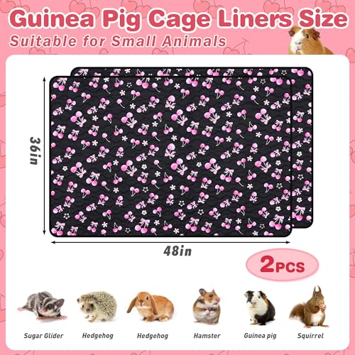 2 Pack Waterproof Guinea Pig Cage Liner, 36" x 48" Washable Reusable Guinea Pig Liner, Super Absorbent Leak-Proof Pet Pee Pad Mats for Guinea Pigs Rabbit Chinchilla Bunny Hamster - size: 36*48 inch 2pack