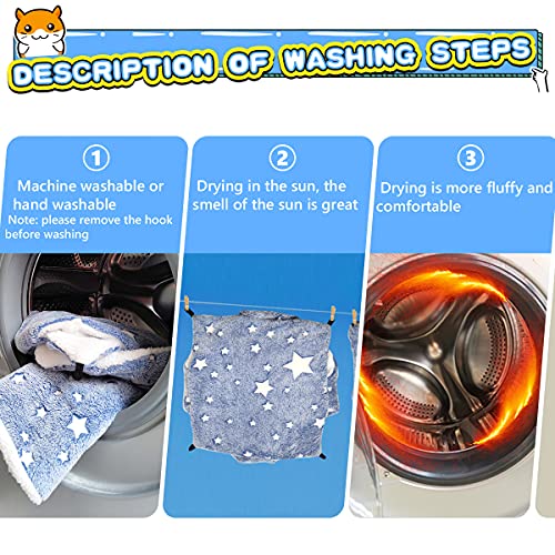 LEFTSTARER Noctilucent Luminous Guinea Pig Rat Hammock Bunkbed Hanging Tunnel and Soft Bed Mat for Ferret Hedgehog Squirrel Hideout Cage Accessories (2. Tunnel and Bunkbed) - color: 7.Star Hammok and Tunnel