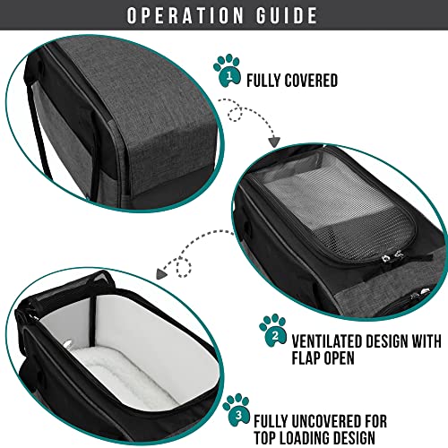 PetAmi Dog Purse Carrier for Small Dogs Cats, TSA Airline Approved Soft-Sided Pet Carrier with Pockets, Ventilated Travel Tote Bag with Bed & Shoulder Strap, Puppy Kitten, Max 12 lbs, Heather Charcoal - color: Heather Charcoal