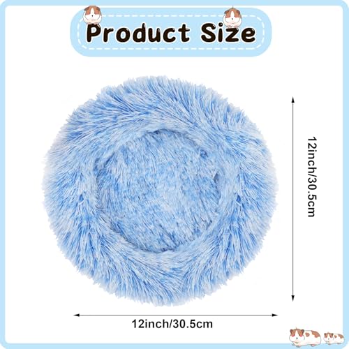 PETKNOWS 2 Pack Guinea Pig Beds Warm Winter Hamster Small Animal Bed | Thickened Plush and PP Cotton Fabric, Guinea Pig and Hamster Bed, Keeping Warm and Safe, 30cm Size with Inner Cushion - color: Pink and Blue
