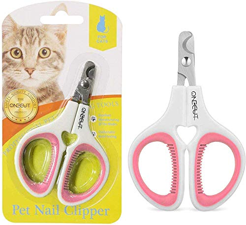 Pet Nail Clippers, Update Version Cat & Kitten Claw Nail Clippers for Trimming, Professional Pet Nail Clippers Best for a Cat, Puppy,Rabbit, Kitten & Small Dog,Sharp & Safe (Pink) - color: Pink