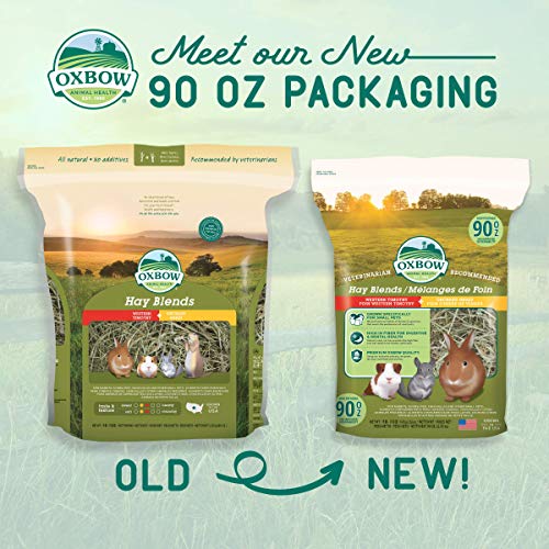 Oxbow Hay Blends, Western Timothy Hay & Orchard Grass, Guinea Pig Food, Small Pet Bunny Supplies, All Natural Grass for Guinea Pig & Rabbit, Oxbow Rabbit Supplies for Bunnies, 90 oz. bag | Oxbow Timothy Hay, Bunny Hay For Rabbits, Guinea Pigs, Bunnies and