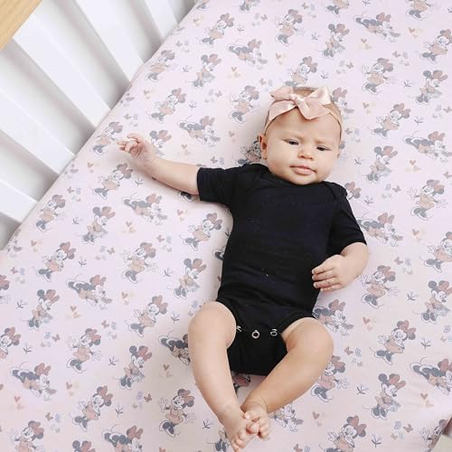 Premium Fitted Knit Crib Sheet/Toddler Sheet Minnie Mouse by Copper Pearl - color: Minnie Mouse