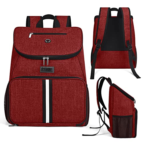 BAGLHER丨Dog Travel Bag, Airline Approved Pet Supplies Backpack, Dog Travel Backpack with 2 Silicone Collapsible Bowls and 2 Food Baskets - color: Red-A