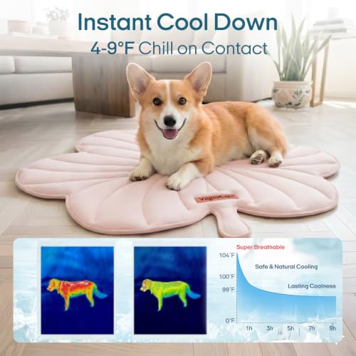Dog Cooling Mat Washable Pet Cooling Mat, Self Cooling Mat for Dogs Large | 47" x 45", Thick Portable Foldable Cooling Pad for Indoor Outdoor, Crate, Travel, Camping and Beach - color: Pink, size: Large