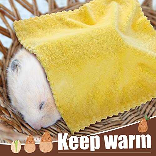 8 Piece Multi Animal Cage Liners Fleece Bedding Mats Warm Towels for Hamsters Rabbits Ferrets Hedgehogs by Guinea Pig Blankets (Multicolor, 11.8 x 11.8 Inch)