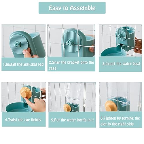 Hanging Automatic Rabbit Water Dispenser, Auto Dog Kennel Water Dispenser 35OZ Gravity Bunny Feeder, Dog Cage & Crate Waterer for Rabbit Guinea Pig Hedgehog Ferret Kitty Puppy