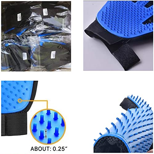 Generic Pet Grooming Glove, Blue - Perfect for Dog, Cat, Rabbit with fur (short and long), Multi-role Bathing, Massaging, Grooming, Shedding, Brush Glove | Blue - Perfect for Dog, Cat, Rabbit with fur (short and long), Multi-role Bathing, Massaging, Groom