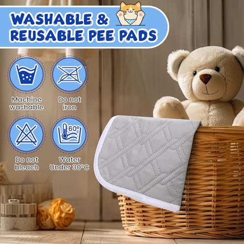 16 Pcs Guinea Pig Cage Liners Bulk 12 x 16 Inch Washable Guinea Pig Pee Pads Waterproof Reusable Anti Slip Rat Bedding Fast Absorbent Pee Pad for Small Animals Rabbit Hamster Rat