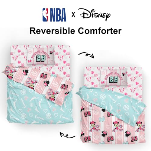 Northwest Disney Minnie Mouse Twin Comforter Set, Reversible Design Ultra Soft Fade Resistant Microfiber Kids Bedding Set, Officially Licensed - color: Minnie