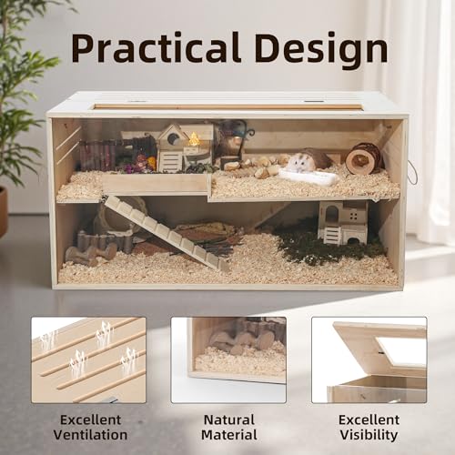 Pine Small Animals Houses&Habitats Chewproof, 40" Pine Guinea Pig Cage Hamster Cage for Small Animals (40" Large, Normal) - size: 40.0"L x 20.0"W x 20.0"H
