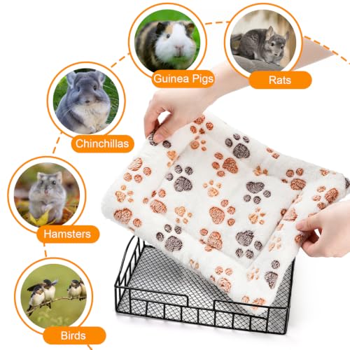 Hacaroa Rat Cage Platform with Mat, Hanging Guinea Pig Bed Basket Metal Squirrel Cage Ledge Bird Perch, Chinchilla Cage Accessories Small Animal Habitat for Hamster, Ferret, Gerbil, Easy to Clean