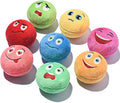 SCHITEC Squeaky Dog Toys, [8 Pack] Soft Stuffed Plush Balls with Squeakers, Interactive Fetch Play for Puppy Small Medium Pets - size: Medium 2.9"