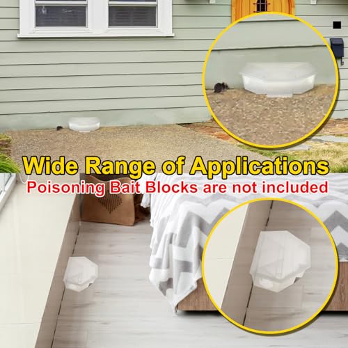 Qualirey 2 Pcs Rat Bait Station with Keys 13.58 x 8.98 x 3.35 Inch Rodent Station Rat Traps, Keeps Children and Pets Safe Indoor and Outdoor, Bait Not Included (Translucent) | 13.58x8.98x3.35 Inch Size, sturdy Plastic, Reusable Tamper-resistant Design, In