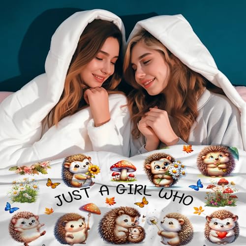 Hedgehog Blanket Gifts for Women Hedgehogs Blankets and Throws Stuff Cute Hedgehog Gifts for Women Girls Boys Kids Adults Animal Lovers Birthday Decorations Room Decor 60"X50" - color: Hedgehog, size: 60"x50"