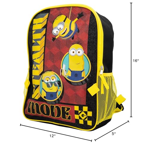 AI ACCESSORY INNOVATIONS Despicable Me 2 Piece Backpack Set, Boys & Girls 16" School Bag, Black - color: Despicable Me