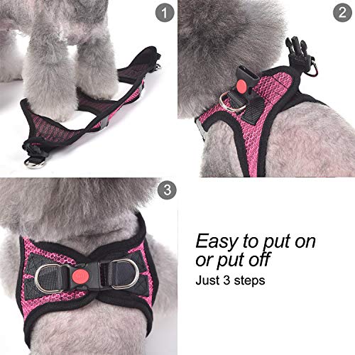 Dog Harness Step-in Breathable Puppy Cat Dog Vest Harnesses for Small Medium Dogs - color: Blue, size: Medium (Chest 13.5''-16.5'', Weight 10-15 lb)