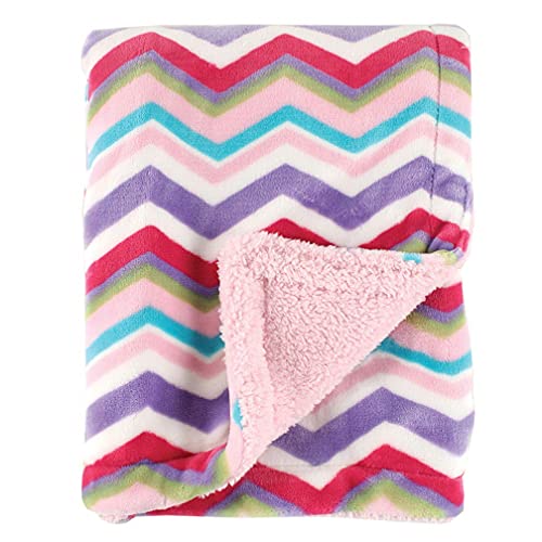 Hudson Baby Unisex Baby Plush Mink and Sherpa Blanket, Pink, One Size - color: Pink, size: One Size