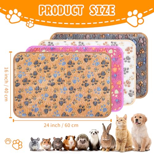 8PCS Soft Guinea Pig Bedding Blankets Washable Small Animal Fleece Cage Liners Reusable Pet Pee Pad Sleep Mat Pad Cover for Hamster Chinchilla Rabbit Hedgehog Dog Cat Essentials (16×24 Inch) - size: 24×16 Inch