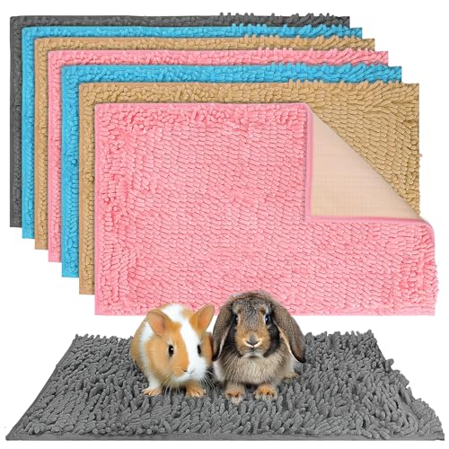 8 Pack Guinea Pig Cage Liner,Small Washable Fleece Bedding Pee Pads | Non-Slip Reusable Training Pad Animal Sleeping Bedding Mat for Bunny, Rabbit, Hamster, Chinchilla Cage,16x24 Inch - size: 16x24"