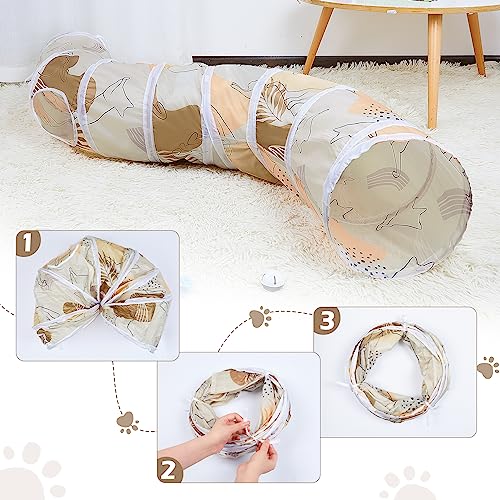 Glittme Cat Tunnel, Cat Tunnels for Indoor Cats, S-Shape Cats Cave with Cat Toys, Foldable Cat Tubes and Tunnels for Cats, Rabbit, Puppy, Guinea Pig | Interactive Bunny Tunnel And Cat Tubes With Crinkle Sounds. Ideal For Kittens, Ferrets And Small Pets To