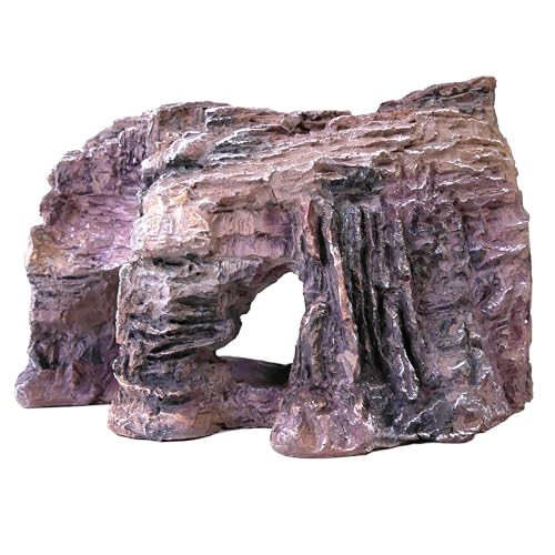 Penn-Plax Grotto Natural Cliff Rock-Scape Cave Hide Out – Terrarium and Aquarium Décor for Reptiles, Amphibians, Fish, and Other Small Animals – Medium Size (RR700)
