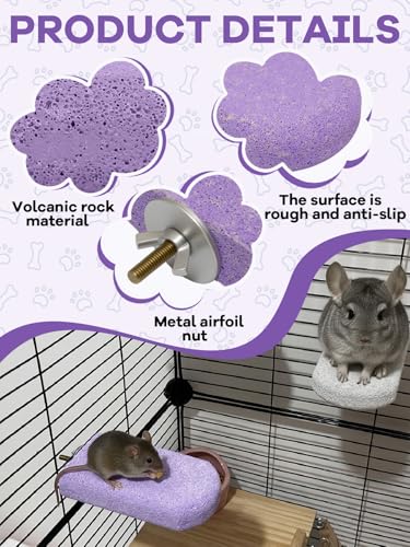 Chinchilla Lava Ledges Rat Climbing Platform 4 Pack Pumice Ledge Shelf Pet Chewing Grinding Toys Small Animals Cage Accessories for Totoro Squirrel Guinea Pig Hamster Purple - color: Purple, size: 4 PCS 5.11 x 2.75 x 0.98 inches