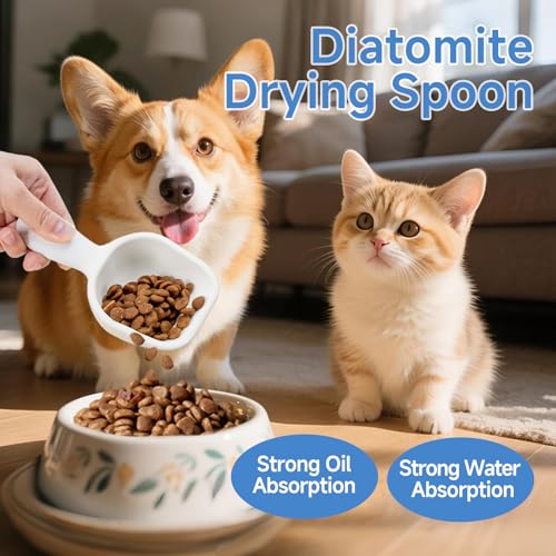 Diatom Drying Scoop 1/4 Cup for Pet Food | Keep Food Fresh Desiccant, Dry Deodorization Rapid Water Absorption, For Dog Cat - size: 1/4 Cup