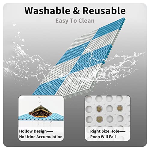 BNOSDM Rabbit Feet Pad 6 Pcs Rabbit Cage Mat Floor Plastic Bunny Resting Mat with Hole for Guinea Pig Chinchilla Ferret Small Animal (Blue) - color: Blue