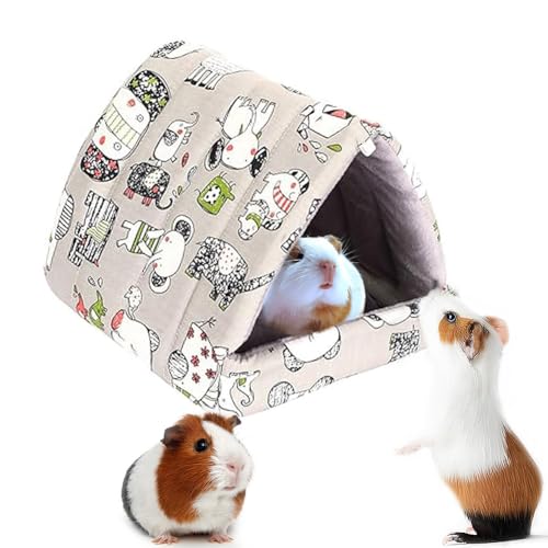 Guinea Pig Hideout Cozy Cotton Washable Tent for Small Animals | Hamster Bed, Portable House Cage Accessories Bunny Hedgehog Mouse Chinchillas Ferrets Bearded Dragons Rats (6.8"x7.4") - color: Gray