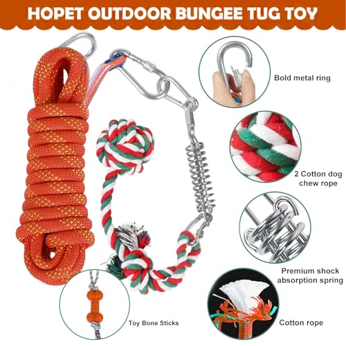 HOPET Dog Rope Toys,Dog Outdoor Bungee Solo Hanging Toy,Tether Tug of War Dog Toys for Pitbull Small Large Aggressive Chewers Dogs to Exercise - color: Orange