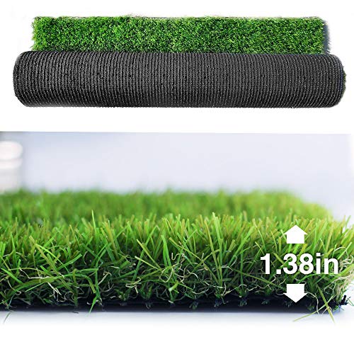 Petgrow Synthetic Artificial Grass Turf Lawn 4 x 23ft, 1.38" Outdoor/Indoor Fake Grass Rug Astroturf for Dogs,Faux Grass Rug with Drainage Holes/Custom Size Provided - color: 4ft, size: 4 x 23ft