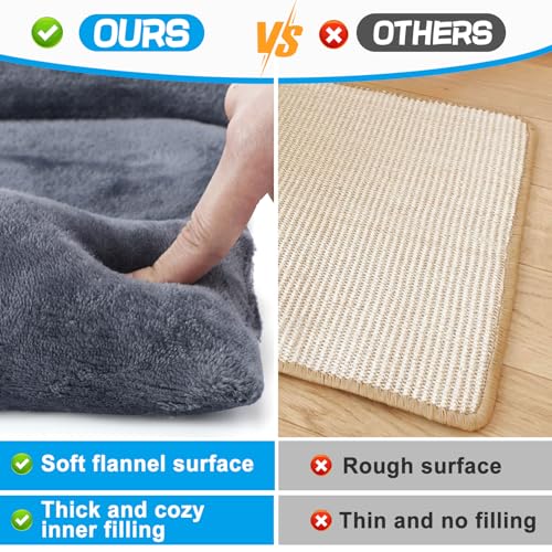 Soft Bunny Bed - 15.7" x 14" Rabbit Bed, Warm Cuddle Cushion Plush Mat for Guinea Pig, Ferret, Small Animal - Grey - color: Grey
