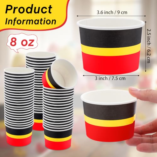 Jingmore 100 Pcs Ice Cream Paper Cups Bulk 8 oz Disposable Dessert Bowls for Hot or Cold Food Snack Treats Gift for Birthday Summer Party Favor Decoration(Cartoon Mouse) - style: Cartoon Mouse
