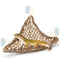 SunGrow Leopard Gecko, Hermit Crab, Reptile Hammock, 7.8 x 7.8 x 11 Inches, Handwoven, Includes 3 Suction Cups (1 Pieces (22 x 7 in))